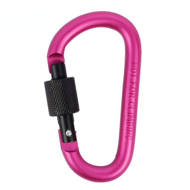 Outdoor Screw Lock Buckle D Shaped Carabiner Clasp Keyring Clip Camping Kits Sports Rope Buckle Water Cup Buckle  Tool