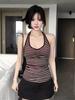 Korean Spice Girl Style Striped Neck Sling Vest Women's Summer New Slim and Skinny Unique Chic Halter Top