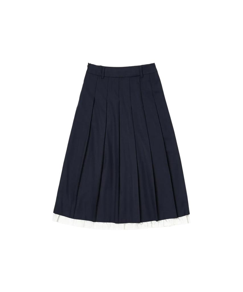 LOTSYOU First-Date Pleats Skirt Navy