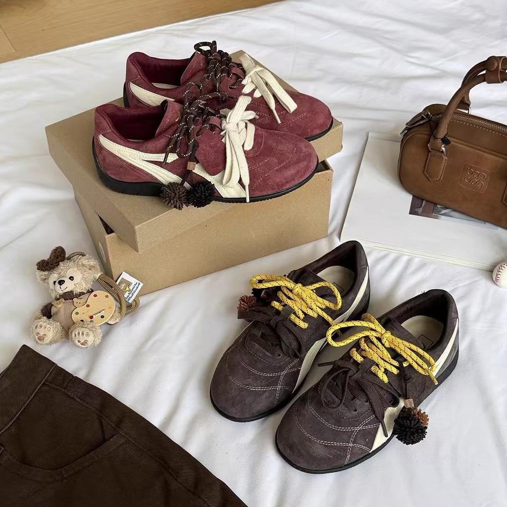 Pine Cone Shoes~ 2025 Autumn New Retro American German Training Shoes Women's Flat-bottomed Casual Sports Forrest Gump Racing Shoes