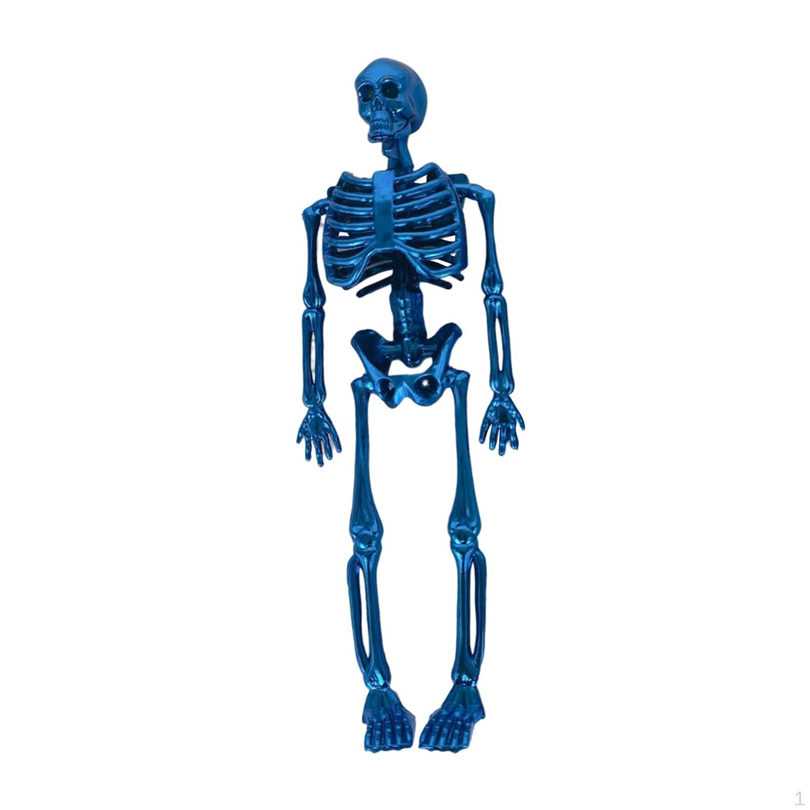 

Halloween Skeleton Decor Bone Figurine Pendant Mini Statue for Office синий