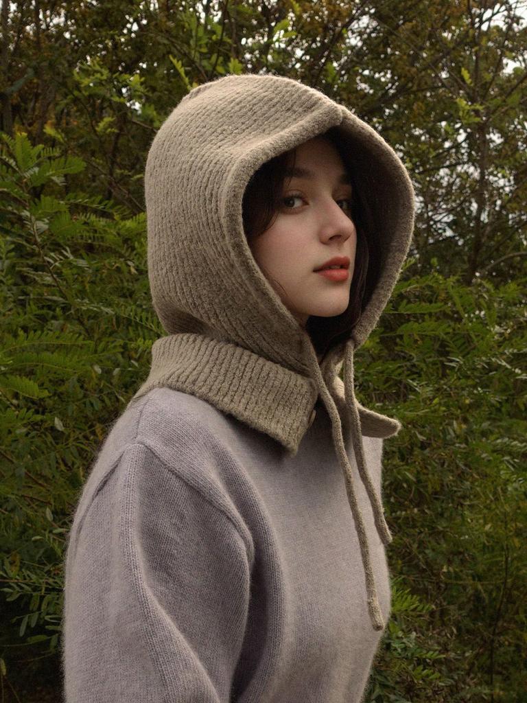 PREMIERE AMOUR Soft Knit Balaclava - Beige