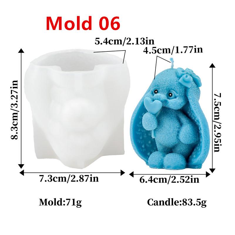 Easter Bunny Silicone Candle Mold DIY Flower Rabbit Shaped Easter Candle Gypsum Cake Mold Decorative Gifts Home Use
