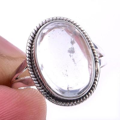 Natural Aquamarine Gemstone Handmade 925 Solid Sterling Silver Ring Size 7 G8O63