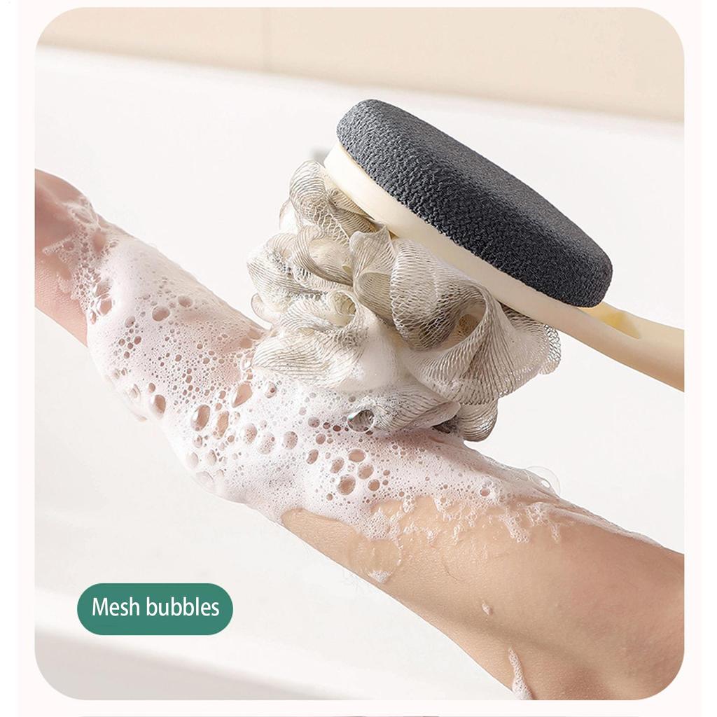 Shower Brush For Back Shower Bath Brush Long Handle For Back Double-Sided Body Cleaning Exfoliator For Skin Legs Shoulders Men