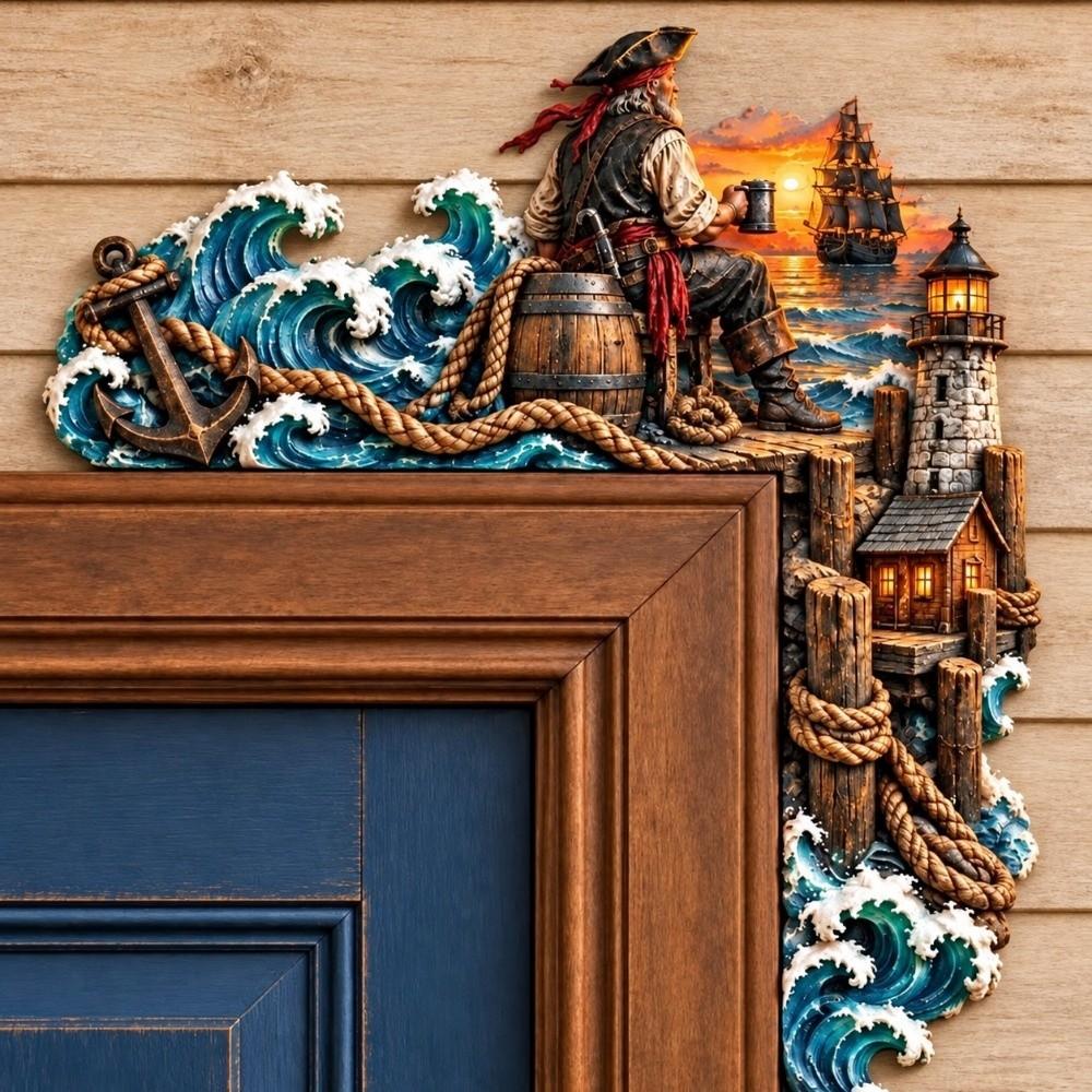 Wooden Door Topper Double-sided Printing Door Frame Decoration Animal Door Corner Decor Bar