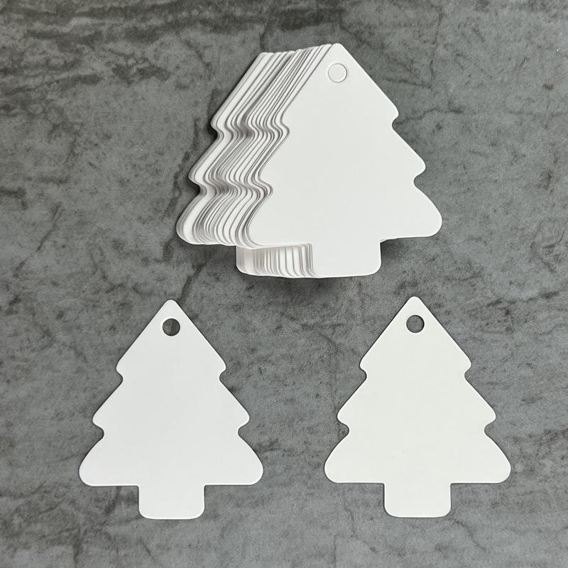 50pcs Tree Shape Paper Tags Kraft Paper Card Labels Paper Cards Tags DIY Christmas/Wedding Party Favors Blank Hang Tag Gifts