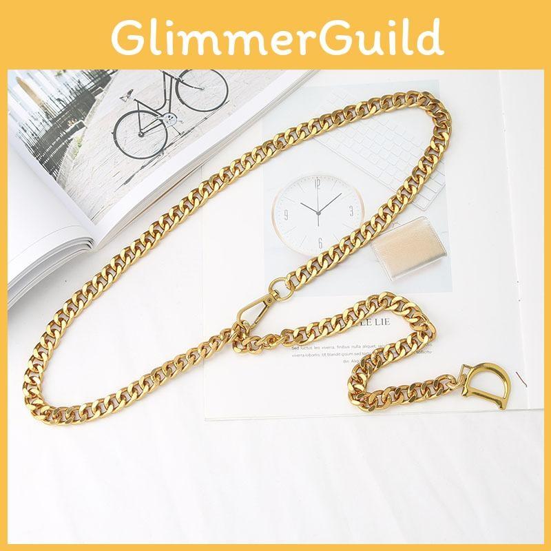 Fashion Decoration Letter Women Casual Gold Metal Waist Chain For Daily Wear