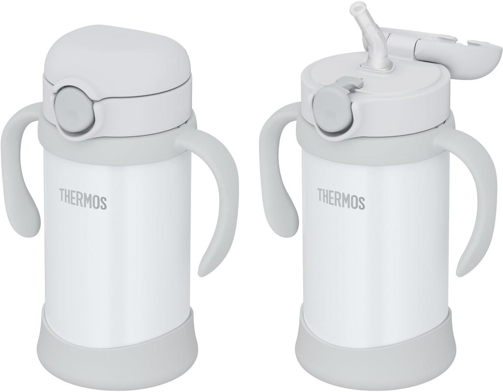 Thermos Vacuum Baby Straw Keeps Drinks Cold GY Mug, 350ml, Gray, Only, FJT-350