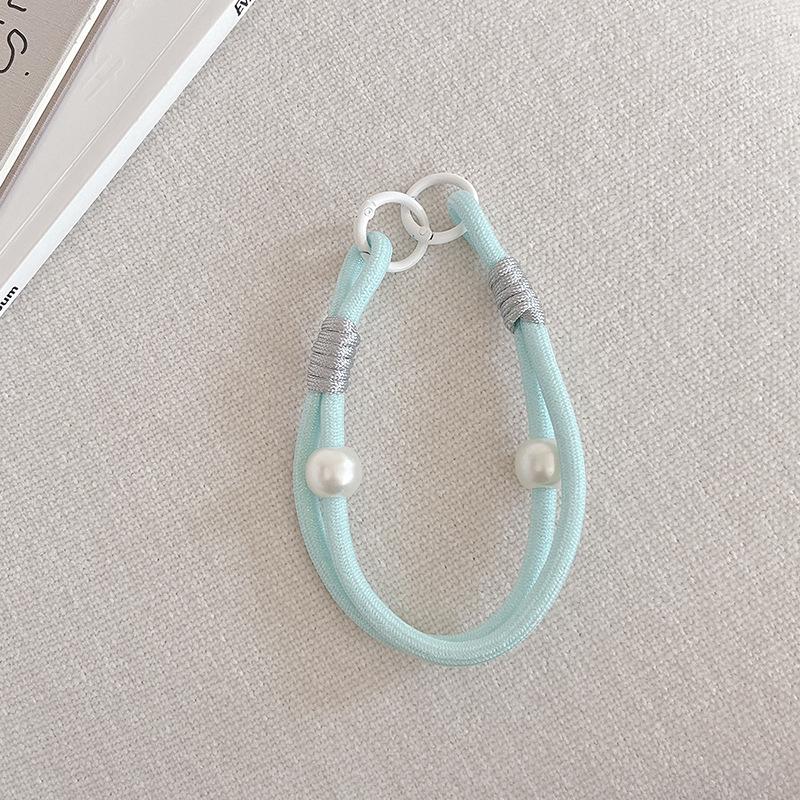 N402 Shiny Dopamine Color Block Woven Anti-Theft Mobile Wrist Lanyard
