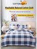 Washable Xinjiang Cotton Plaid Quilt for Students - Removable Cover & Pad
