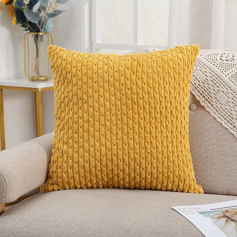 Short Corduroy Pillow New Pillow Cover Modern Nordic Ins Style Cushion Solid Color Cushion