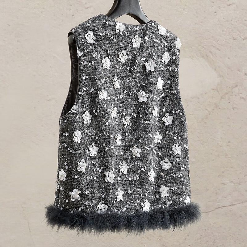 Women's Sequin Embellished Cotton Vest