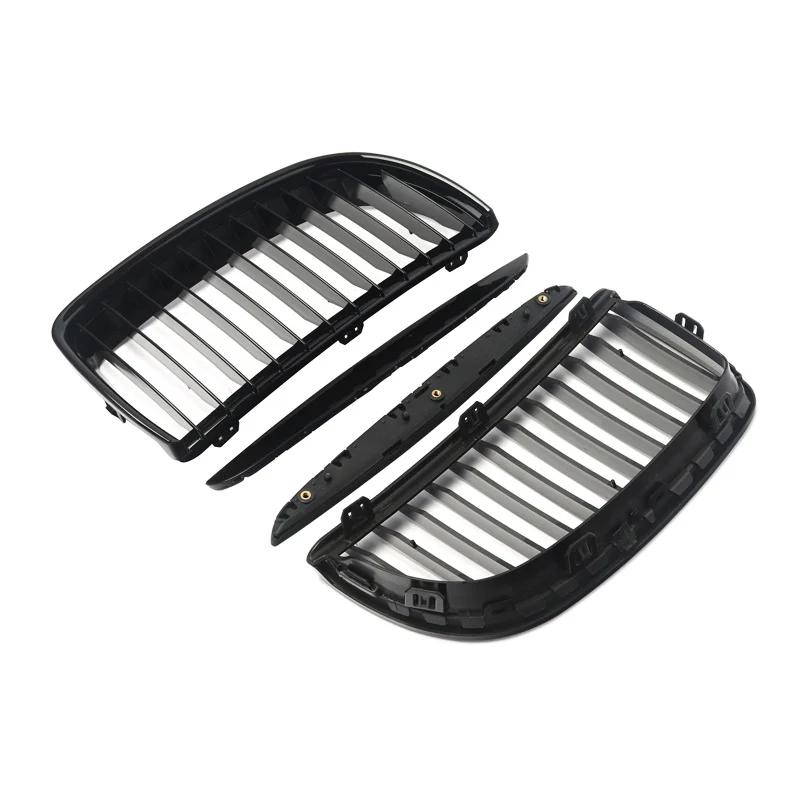 MagicKit Radiator Grilles For BMW 3 Series E90 E91 Saloon 2005-2008 Gloss Black Front Kidney Grill Auto Car Accessories QCYZR1