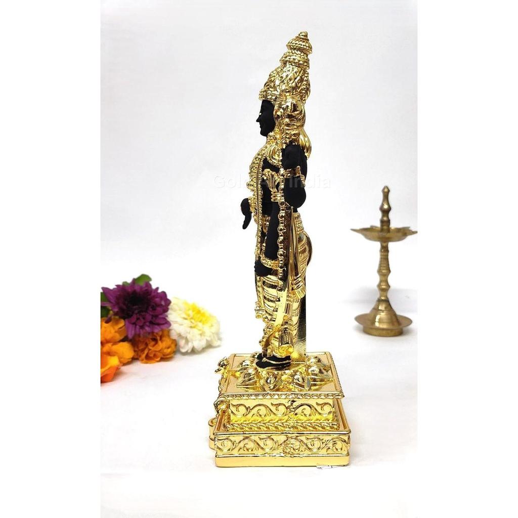 Lord Tirupati Balaji Gold Plated Idol with Black Terracotta Finish | Balaji Idol for Car Dashboard | Venkateswara Swamy Murti