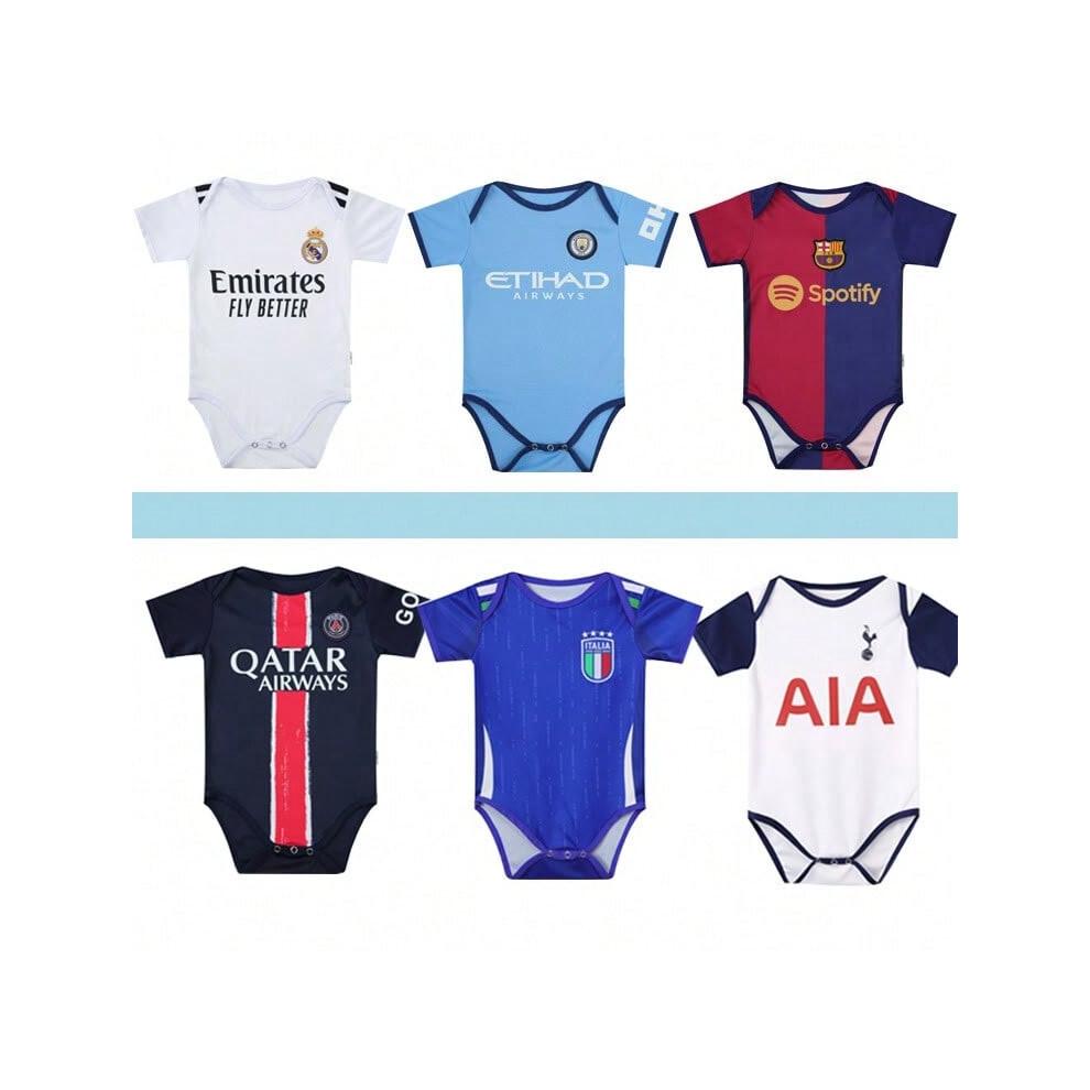 24-25 Baby-Fußballuniform Größe 10 und 9 Real Madrid Argentinien Frankreich Trikot Baby Strampler