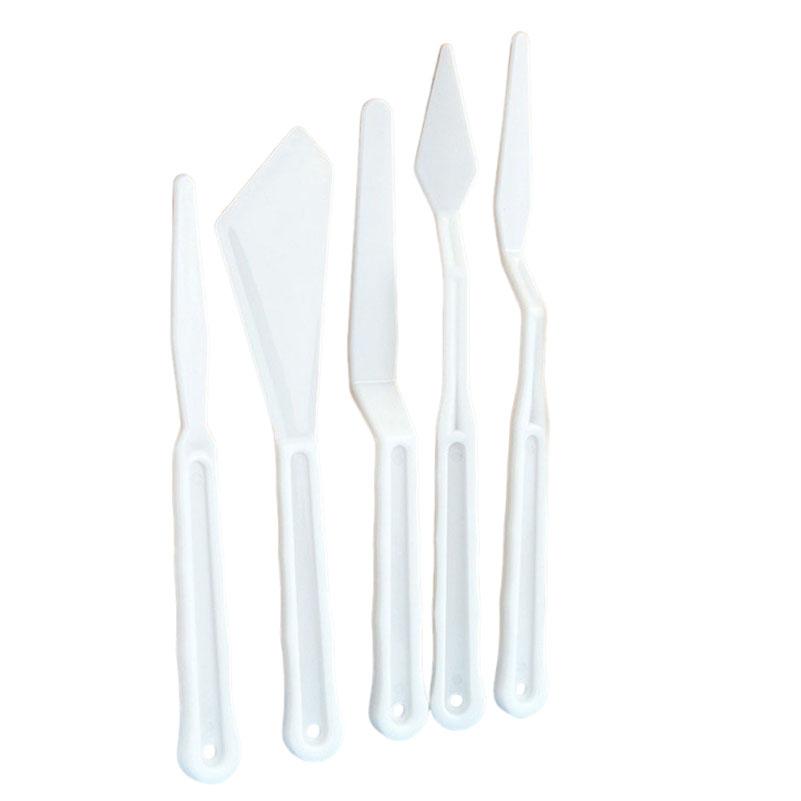 5PCS Art Scraper Tools Plastic for Oil Painting Acrylic Gouache Mixing Scraping Painting Accessories Lightweight Design
