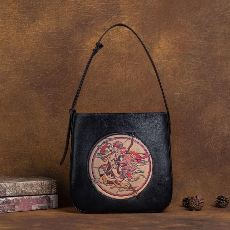 Сумочка из воловьей кожи Большая вместительная розовая сумка для мамы Винтажная большая — фото 3