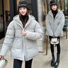 New casual down cotton clothes warm medium and long hooded waist jacket women's cotton-padded clothes