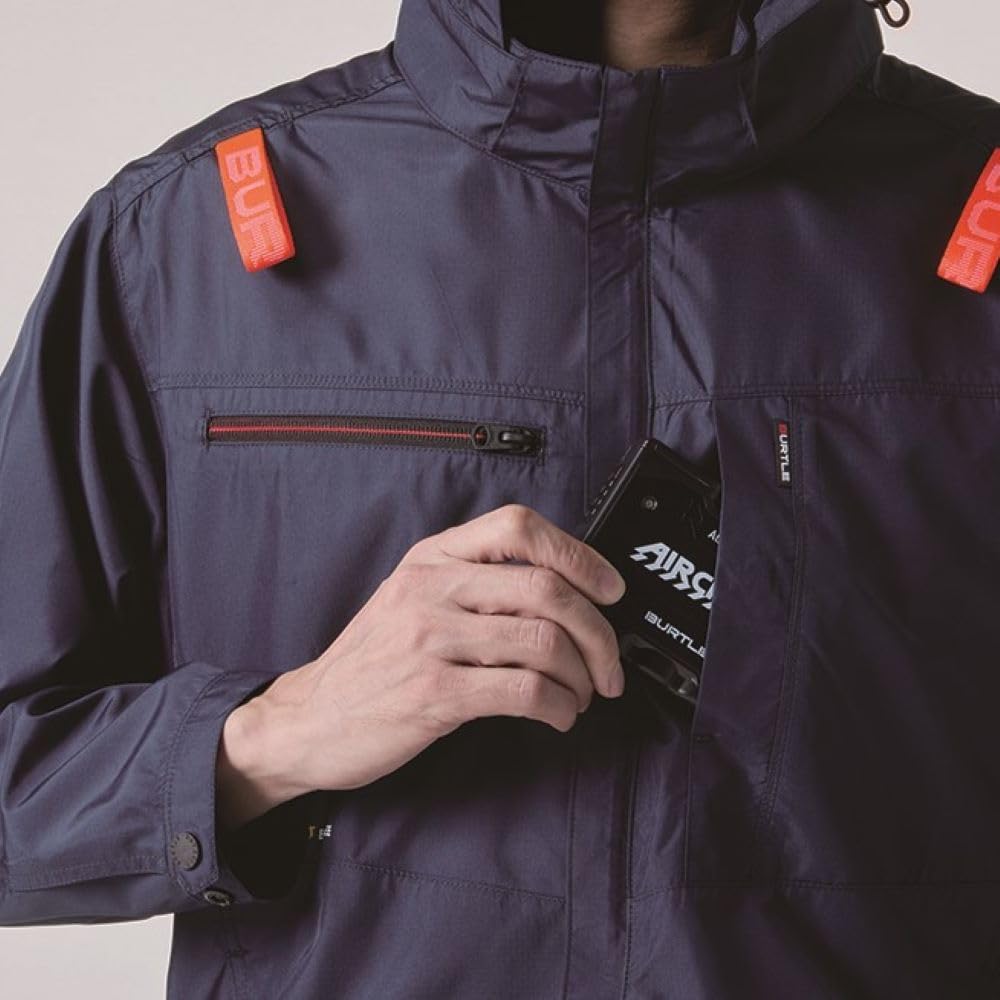 BURTLE Air Craft Short Sleeve Blouson (Unisex) for Spring/Summer, Navy, AC2056, Size 3, XXL