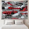 Custom Name Racing Print Tapestry, Backdrop, Easy Setup, Ideal for Bedroom, Office & Living Room, with Aesthetic Wall Hanging Decor.