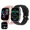 ZL54CJ Quadratische Smartwatch, Herzfrequenzmesser, Sportmodi, Fitness-Tracker, Wasserdichte Smartwatch für IOS & Android