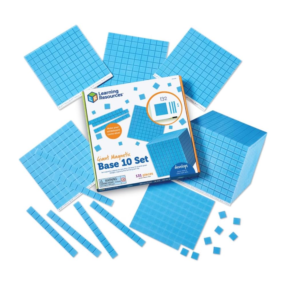 

Learning Resources Giant Magnetic Base Ten Set Educational Math Manipulatives Classroom Tools