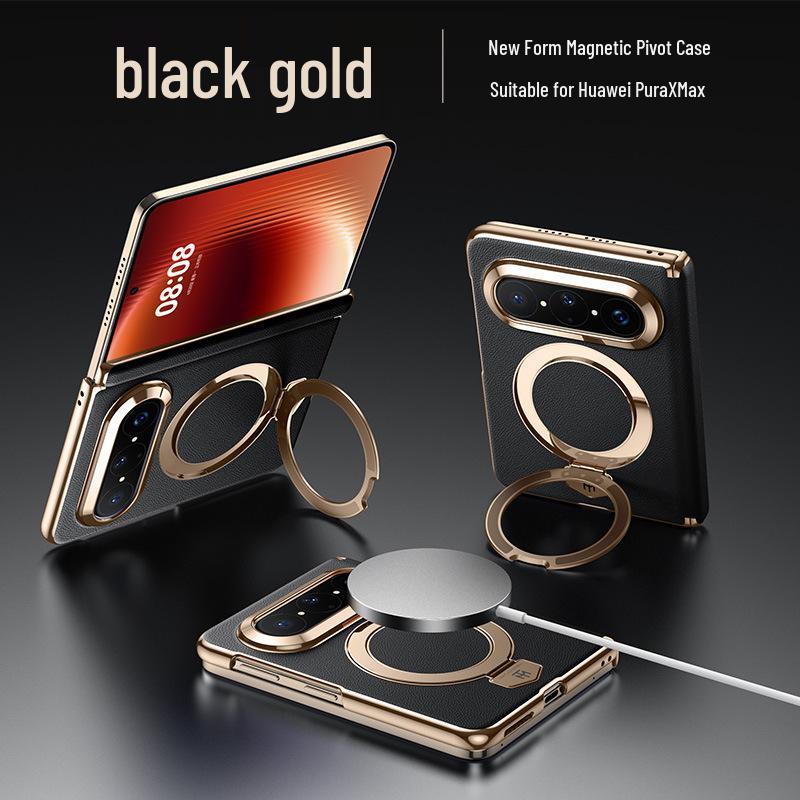 Funda Coleccionista para Teléfono Plegable Huawei Pura X Max con Soporte - Modelo Protector Electroplateado