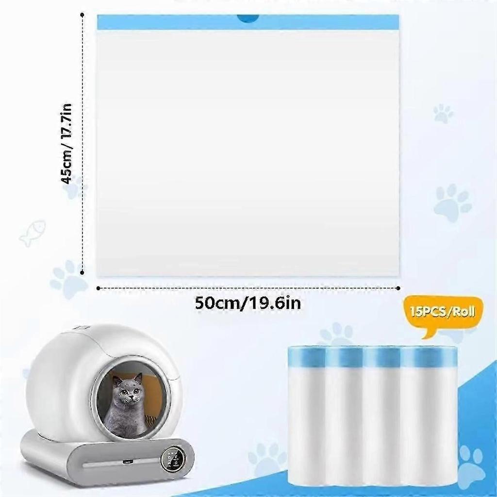 90 Count Cat Litter Bags for Automatic Litter Box Extra-Thick Cat Litter Box Liners
