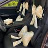New car headrest waist rest new Chinese creative car decorative throw pillow bow streamer car cushion