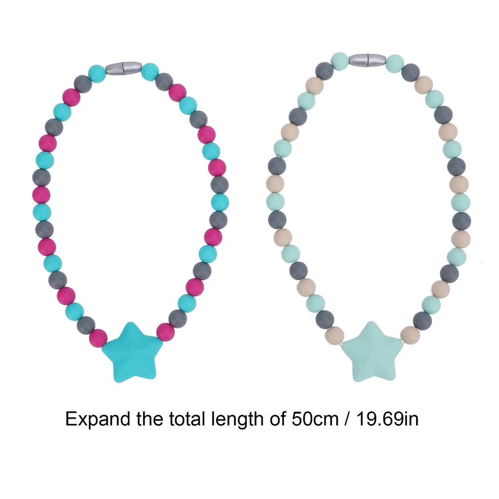 2pcs Sensory Necklaces 19.69in Silicone Necklace Adjustable Strap Fashionable Sensory Toy for Children