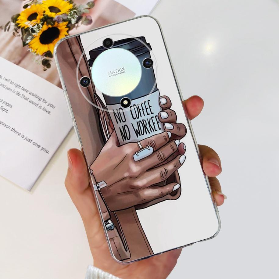 For Honor X9b 5G Case 2023 Fashion Flower Clear Silicone Soft Back Cover For Honor X9a RMO-NX1 Funda HonorX9 X 9 X 9B X 9A Coque