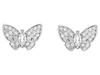 Silver Stud Earrings Butterfly Shaped With Zirconia Rhodium Plated Butterflies Sterling Silver 925