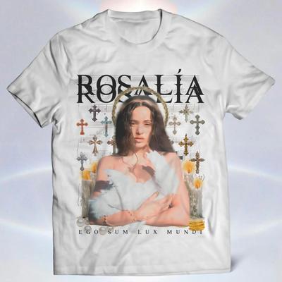 Rosalía Lux Album Tour 2026 Grafik Unisex T-Shirt Unisex Rundhalsausschnitt 100% Baumwolle Kurzarm Y2k Oversized Beliebtes Mode T-Shirt