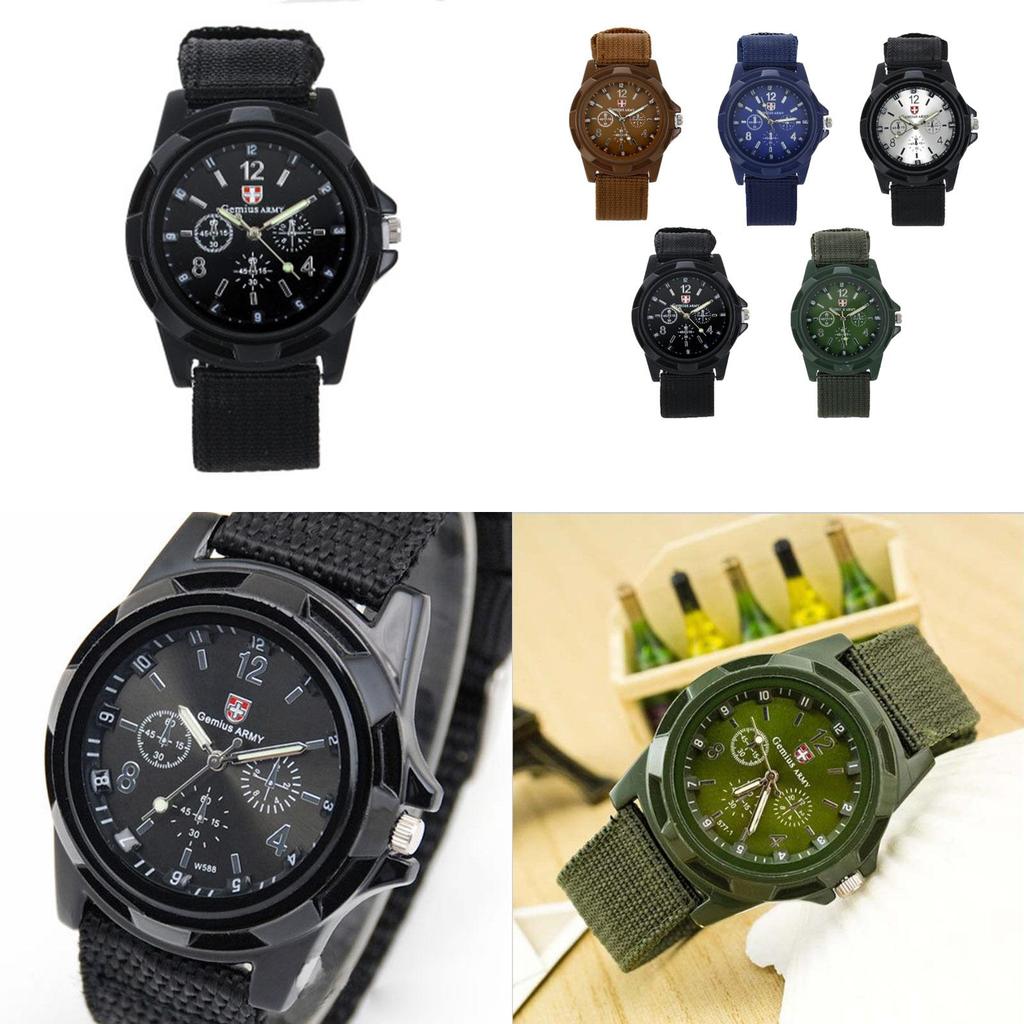 Men's Watch With Sport Military Analog Design And Durable Nylon Strap Ideal Gift