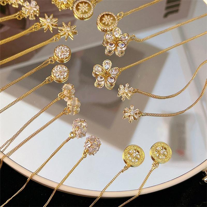 Lange Quaste Zirkon Ohrring Mode Frauen Mädchen Temperament Feine Glänzende Geometrische Ohrringe Schmuck Party Geschenke