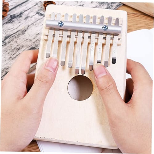 Wooden DIY Kalimba Kit, Hand-Painted Thumb Piano with 10 Picks, African Finger Piano, Safe Materials, Kindergarten Toy, Develops Creativity (Assorted