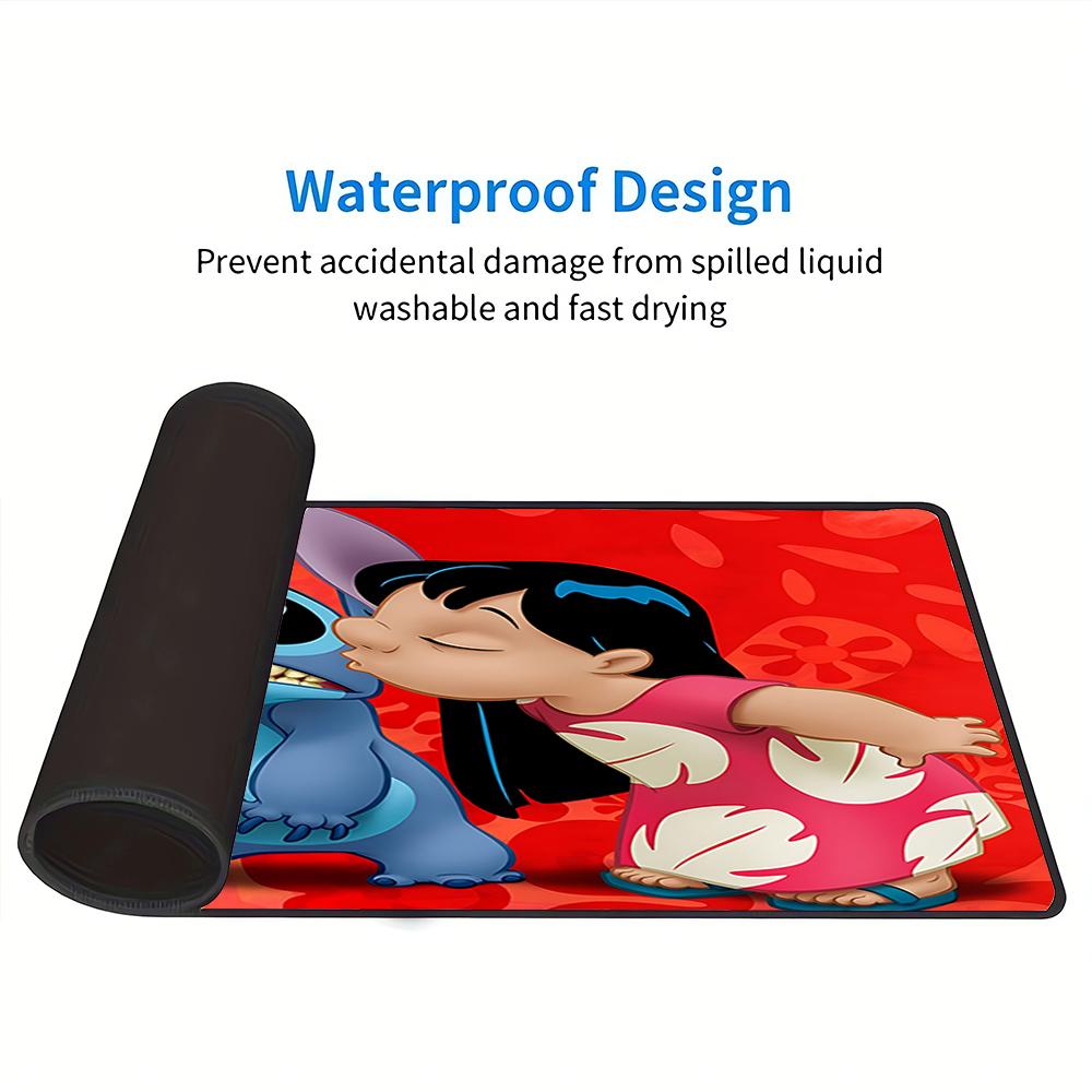 Lilo Stitch Friendship Large Gaming Mouse Pad Nonslip Rubber Base Waterproof Desk Mat For Office Pc Laptop