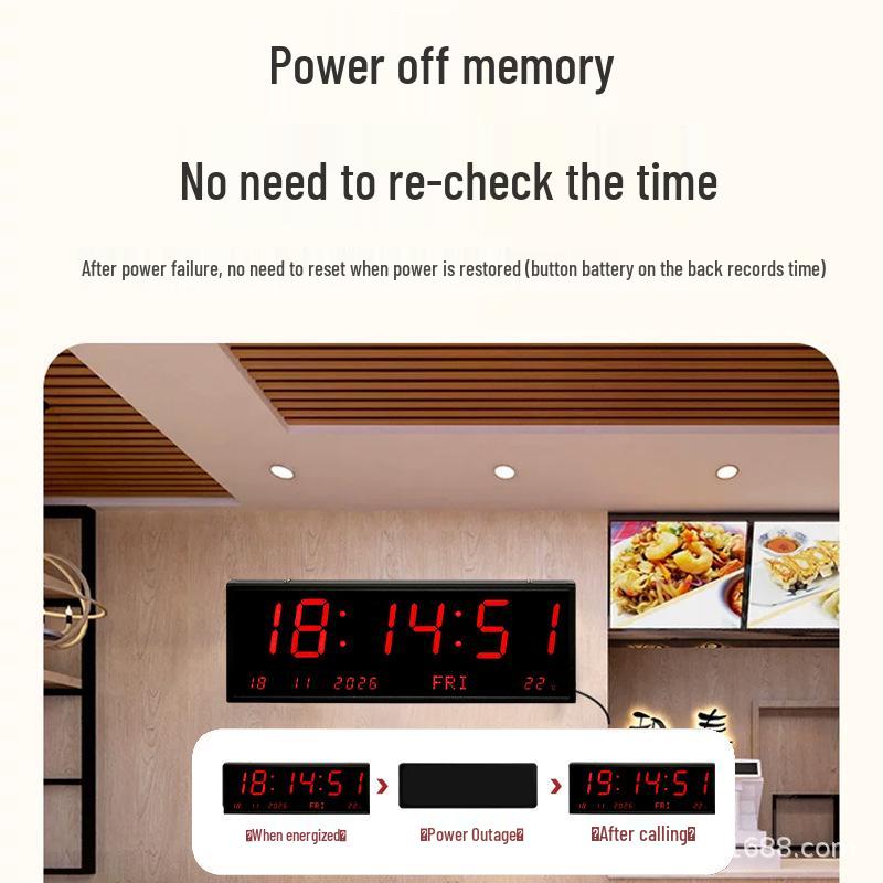 Perpetual LED Digital Wall Clock with Silent Timekeeping and Night Light for Home and Bedroom Use