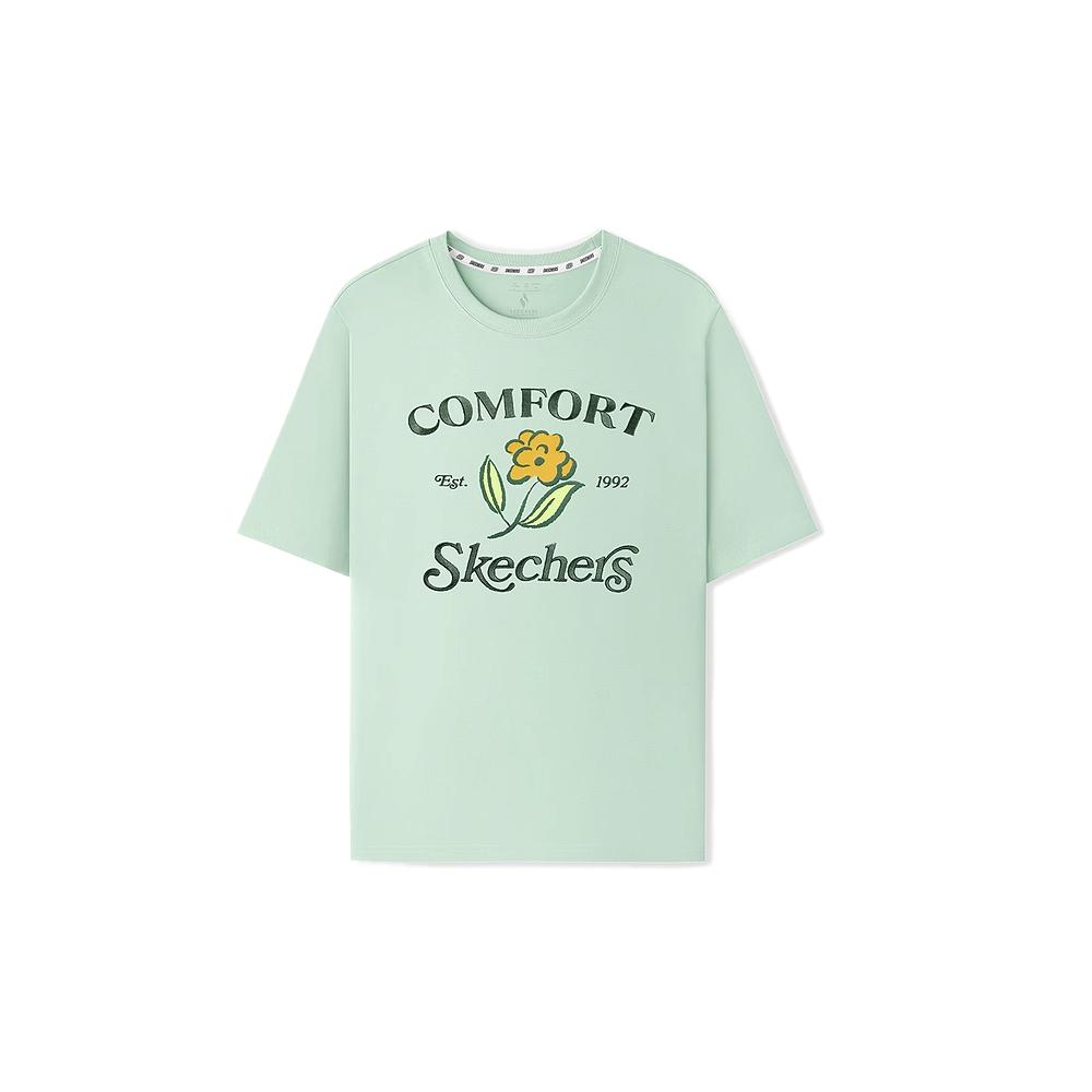 Skechers Fashion Casual Comfortable Versatile Short Sleeve T-Shirt Women tops Lily-Green L225W185-0215 S