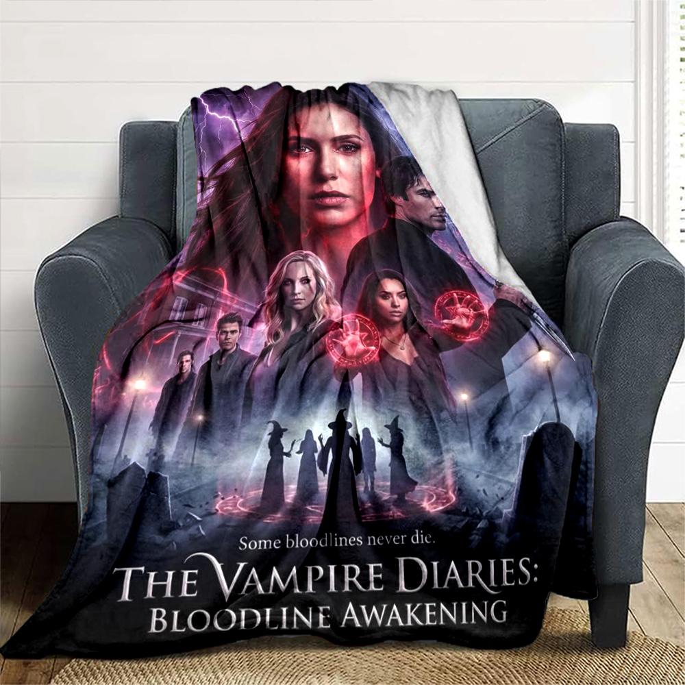 Coperta in Flanella con Stampa Vampire Diaries Alta Qualità Calda Confortevole Coperta per Tutte le Stagioni Perfetta per Regali Decorazione Casa