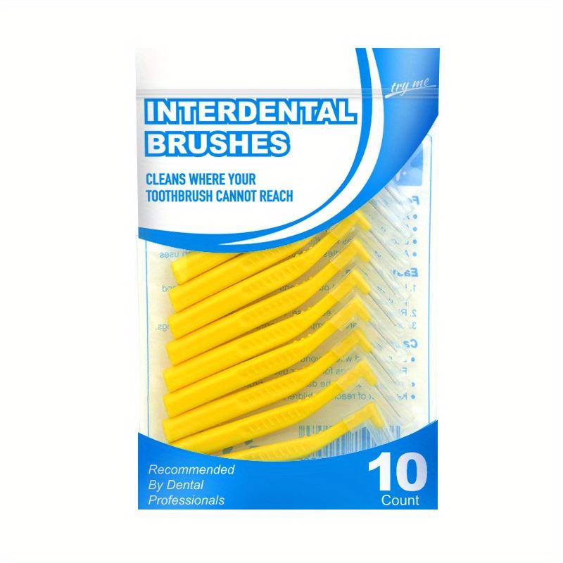 L-Shaped Interdental Brushes 10 Pack Portable Dental Cleaning Soft Bristles for Teeth Gaps Oral Care