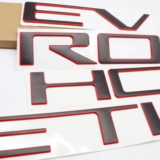 3D FROSTED BLACK Red RAISED TAILGATE LETTERS FOR -2025 CHEVROLET SILVERADO