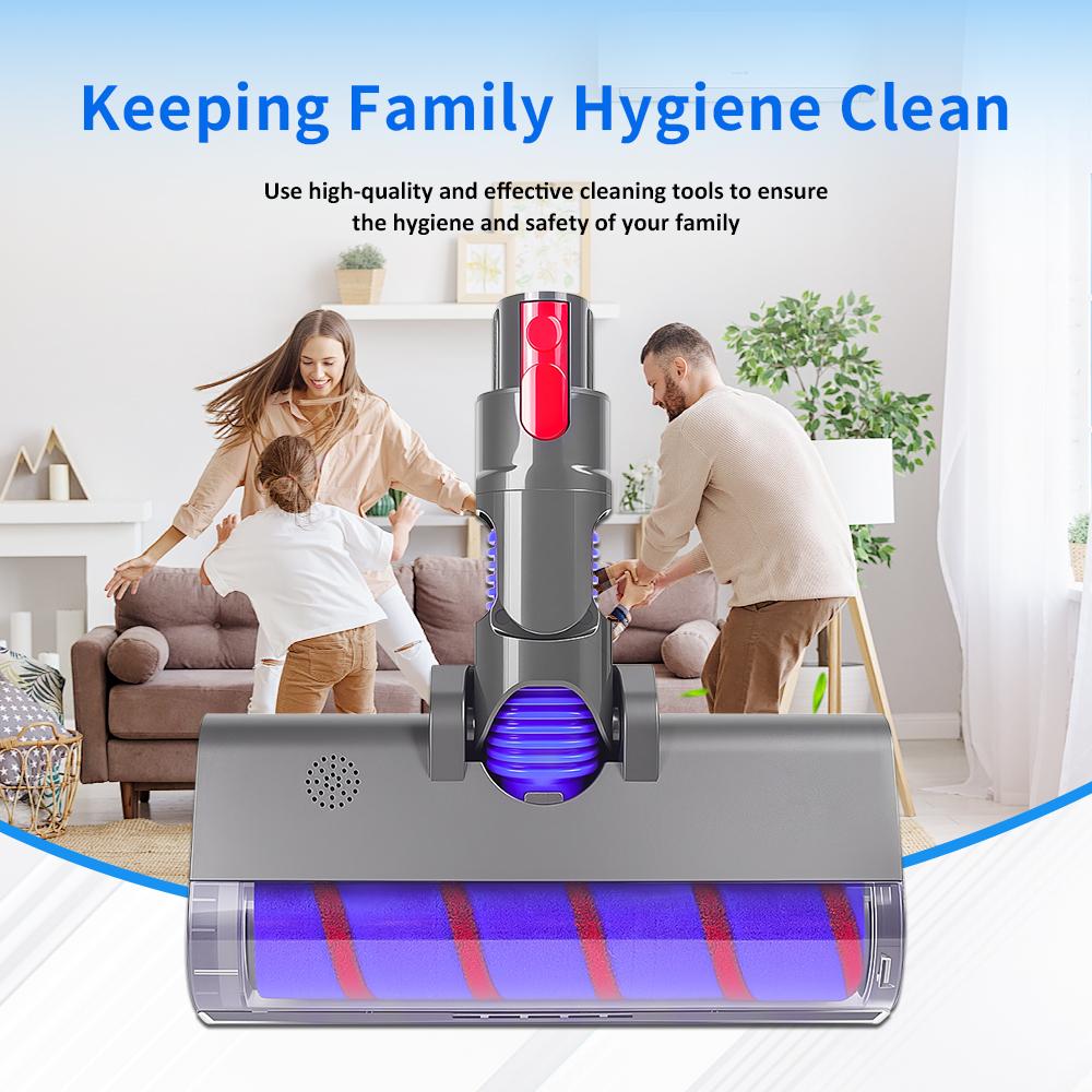 Brush Head Part For Dyson V7 V8 V10 V11 V15 Vacuum Cleaner Soft Roller Brushes with Direct Drive and 4 LED Light for Hard Floors