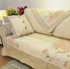 Green Floral Sofa Covers Washed Cotton Quilted Fabric Corner Sofa Towel Pillow Slip Seat Cushion Pastoral