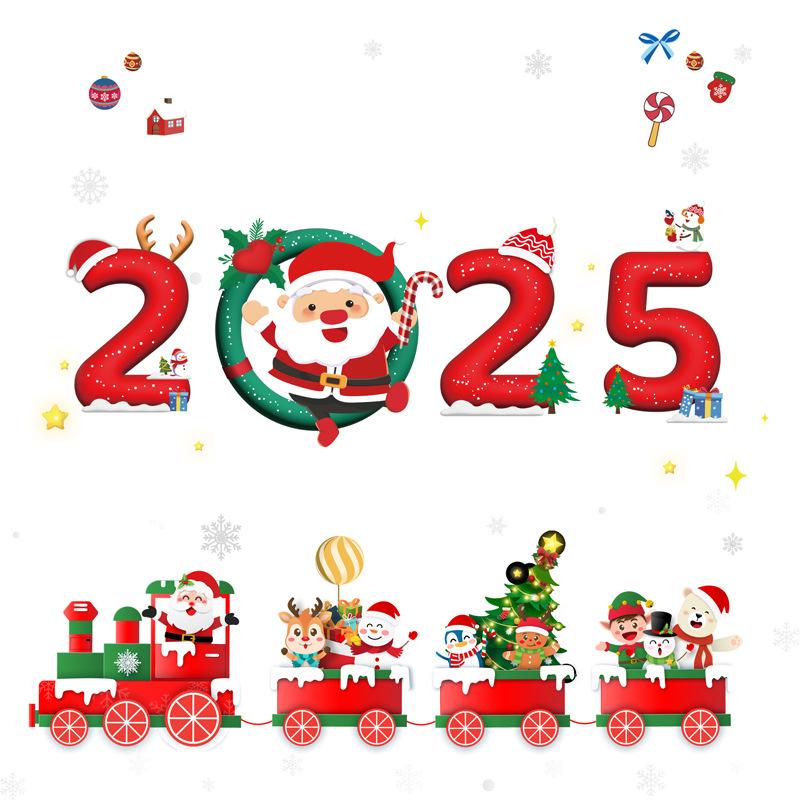Christmas Static Cling Glass Stickers: Festive Room Decorations and Scene Arrangements.