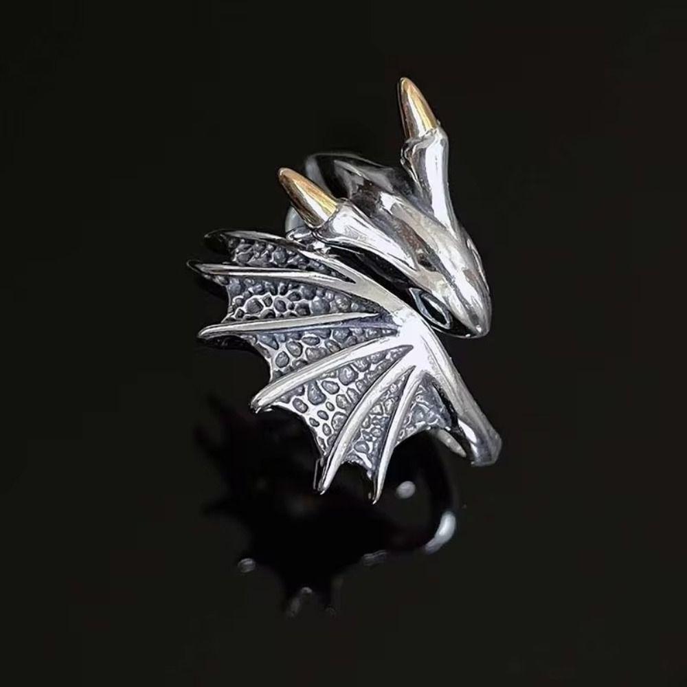 Adjustable Flying Dragon Ring Vintage Dark Animal Finger Rings Dragon Opening Rings  Couple Ring