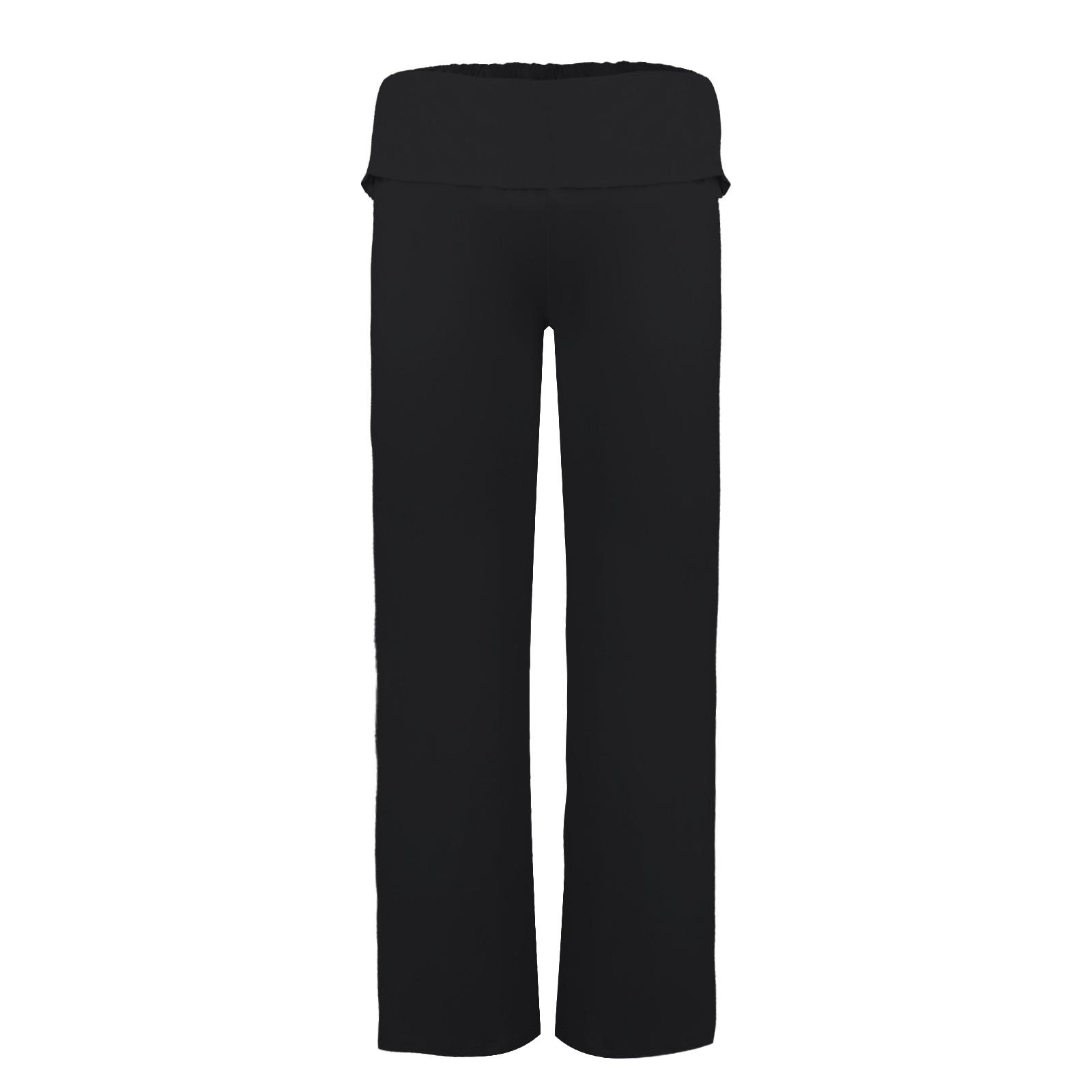 

Женские и зимние повседневные домашние брюки-клеш для йоги, повседневные однотонные спортивные брюки L чёрный