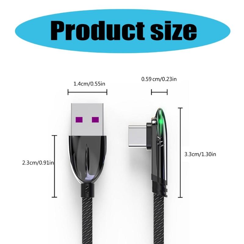 USB Type C Charging Cable 120W 6A Fast Speed Data Sync Cable Flexible Braided for Mobile Devices Data line