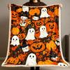 Pumpkin Pattern Art Blanket- Lightweight Flannel Blanket, Suitable Sofas, Outdoors, Camping, Living Rooms, Offices, Chairs, and Beds- Digitally Printe
